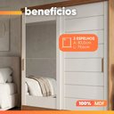 Ver imagem 5 de Guarda Roupas Casal 2 Portas de Correr 4 Gavetas Frisado com Espelho 100% MDF Flower