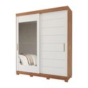 Ver imagem 1 de Guarda Roupas Casal 2 Portas de Correr 4 Gavetas Frisado com Espelho 100% MDF Flower