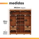 Ver imagem 4 de Guarda Roupas Casal 2 Portas de Correr 4 Gavetas Frisado com Espelho 100% MDF Flower