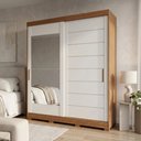Ver imagem 2 de Guarda Roupas Casal 2 Portas de Correr 4 Gavetas Frisado com Espelho 100% MDF Flower
