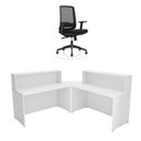 Ver imagem 3 de Balcão de Atendimento em L 140x60cm para Loja e Recepção + Cadeira de Escritório Ergonômica Premium