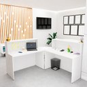 Ver imagem 6 de Balcão de Atendimento em L 140x60cm para Loja e Recepção + Cadeira de Escritório Ergonômica Premium
