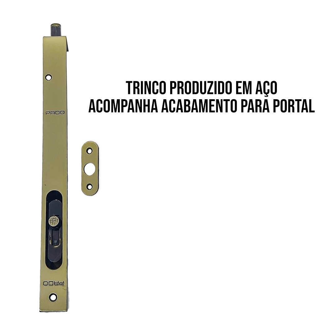 Trinco Fecho Embutir Aço Acabamento Bronze Qualidade Pado Trinco 220 Bx - 4