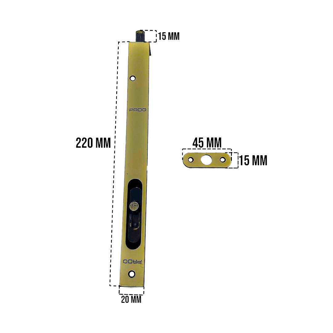 Trinco Fecho Embutir Aço Acabamento Bronze Qualidade Pado Trinco 220 Bx - 2