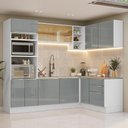 Ver imagem 1 de Armário de Cozinha Completa de Canto 416 Cm Branco/cinza Lux Madesa 01