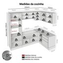 Ver imagem 3 de Armário de Cozinha Completa de Canto 416 Cm Branco/cinza Lux Madesa 01