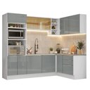 Ver imagem 2 de Armário de Cozinha Completa de Canto 416 Cm Branco/cinza Lux Madesa 01