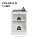Ver imagem 2 de Balcão de Cozinha 50cm 1 Porta (com Tampo) Branco Veludo Lux Madesa