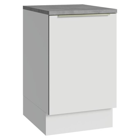 Balcão de Cozinha 50cm 1 Porta (com Tampo) Branco Veludo Lux Madesa