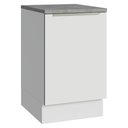Ver imagem 1 de Balcão de Cozinha 50cm 1 Porta (com Tampo) Branco Veludo Lux Madesa