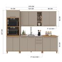 Ver imagem 2 de Cozinha Completa Modulada Berlim 12 Portas 2 Gavetas MDF-MDP 270cm Camurça-Freijó