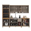 Ver imagem 3 de Cozinha Completa Modulada Berlim 12 Portas 2 Gavetas MDF-MDP 270cm Camurça-Freijó
