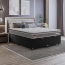 Ver imagem 5 de Cama Box Baú Casal Bipartido Preto + Colchão Life D33 Pillow Top 61x138x188cm Cinza - e-Shop Casa