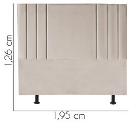 Cabeceira Cama Box King Estofada Grécia 195cm Suede:bege - 3