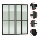Ver imagem 3 de Porta Correr 4 Folhas Moveis 210 x 200 Elite c/Fecho Autom V.Liso Preto Brimak