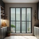 Ver imagem 2 de Porta Correr 4 Folhas Moveis 210 x 200 Elite c/Fecho Autom V.Liso Preto Brimak