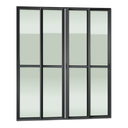 Ver imagem 1 de Porta Correr 4 Folhas Moveis 210 x 200 Elite c/Fecho Autom V.Liso Preto Brimak