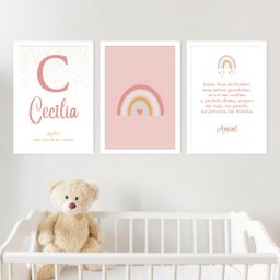 Kit Quadro Infantil Envie o Nome2 20x30 3 Pçs Arte na Arte Quadro Infantil - 1