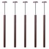 Kit 6 Pendente Luminária Tubo Marrom 50Cm Canopla 6cm - 1