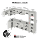 Ver imagem 6 de Armário de Cozinha Completa de Canto 465 cm Preto Nice Madesa 05