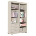 Ver imagem 2 de Guarda Roupa Infantil Zaki 4 Portas Areia Acetinado - Reller