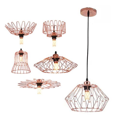 Lustre Pendente Luminaria Ajustavel Metal Aramado Flexivel Design Moderno Decoraçao Casa Sala