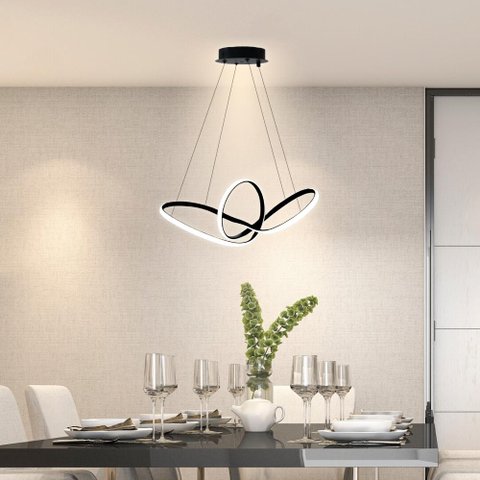 Lustre Luminaria Pendente de Teto para Sala Quarto Led Infinity Moderno Luz 3 em 1 Bivolt