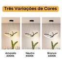 Ver imagem 3 de Lustre Luminaria Pendente de Teto para Sala Quarto Led Infinity Moderno Luz 3 em 1 Bivolt