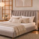 Ver imagem 1 de Cabeceira King com LED Yeon Veludo Nobre Avelã - Sallar Home