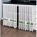 Ver imagem 3 de Cortina Pia Vitro Renda Cozinha Morango 1,60x0,80 Alt