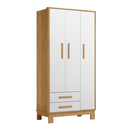 Guarda Roupa Roupeiro Infantil 4340 Freijó Branco Acetinado Patoti Móveis - 3