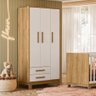 Guarda Roupa Roupeiro Infantil 4340 Freijó Branco Acetinado Patoti Móveis - 1