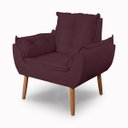 Ver imagem 3 de 01 Poltrona Opala Decorativa + 01 Puff Quadrado Decorativo Suede