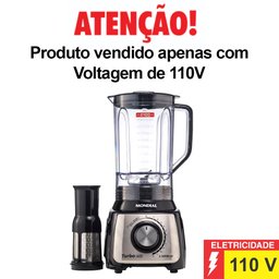 Liquidificador Mondial Turbo 1200w 3l Inox L-1200 Preto 110v - 3