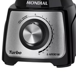Liquidificador Mondial Turbo 1200w 3l Inox L-1200 Preto 110v - 7