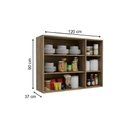 Ver imagem 3 de Armário de Cozinha Modulado Maxxi G767 C/ 3 Portas C/ Vidro Reflecta 120cm Canela - Kappesberg
