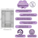 Ver imagem 4 de Guarda-roupa Infantil 122cm com Vidro 4 Portas e 2 Gavetas Fofura Multimóveis Mp4483 Branco/off
