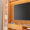 Ver imagem 7 de Painel com Cristaleira para TV até 75 Polegadas Ripado com LED e Vidro Reflecta 100% MDF 219CMX223CM Vitoria Regia Yescasa Marrom