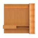 Ver imagem 2 de Painel com Cristaleira para TV até 75 Polegadas Ripado com LED e Vidro Reflecta 100% MDF 219CMX223CM Vitoria Regia Yescasa Marrom