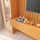 Ver mais imagens de Painel Ripado para TV até 75 Polegadas com LED 100% MDF 223cmx219cm Cristaleira Nature Vitoria Regia Yescasa