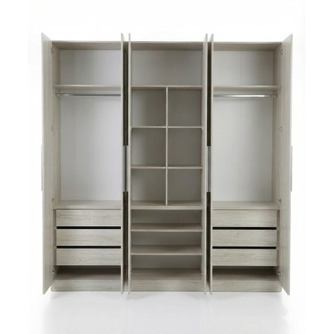 Guarda-roupa Modular 6 Portas 9 Gavetas 1013 Ilan Carvalho