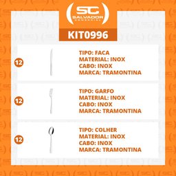 KIT - Jogo de Facas, Garfos e Colheres Búzios 36 Peças em Aço Inox IBAG - Tramontina - 2