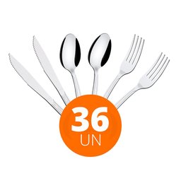 KIT - Jogo de Facas, Garfos e Colheres Búzios 36 Peças em Aço Inox IBAG - Tramontina - 1