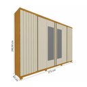 Ver imagem 4 de Guarda-Roupa Casal Valenza 6 Portas 4 Gavetas Ripado 100% MDF com Espelho Naturale/Off White - Pnr m