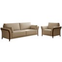 Ver imagem 1 de Conjunto Decorativo Poltrona e Sofá 222cm Market Linho Bege - Gran Belo