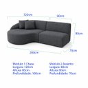 Ver imagem 5 de Sofá 3 Lugares Bariloche Modular Moderno Linho