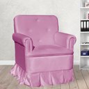 Ver imagem 2 de Poltrona Amamentação com Puff Laura Veludo Rosa Chiclete- Lm Decor
