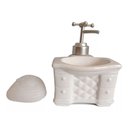 Ver imagem 1 de Porta Sabonete Liquido Cerâmica Branco N240089-8 - Quanhe