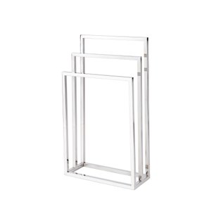 Toalheiro Porta Toalha de Piso Triplo Linha Larissa em Aço Inox 304 Stainless