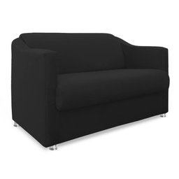 Namoradeira Bia Decorativa 2 Lugares Suede Preto - 4